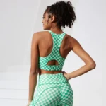 Stretchy Plaid Printing Shockproof Bra