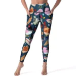 Colorful Broadcloth Polyester Chicken Print Leggings