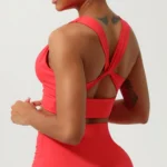 Deep V-neck Wide Shoulder Strap Yoga Bra
