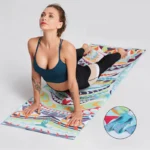 Hot Yoga Mat Towel 185*63cm Printed Non Slip