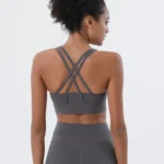 Solid Spandex Cross Back Eco-Friendly Bra
