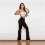 Wide Leg Black Stretch Flare Jeans Pants