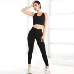 Black Nylon Smooth Stretch Fabric High Impact Set