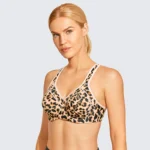 Full Cup Back Closure Leopard Bra