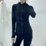 Plaid Lycra Hooded Tight Jacket