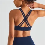 Cross Back Halter Push Up Workout Bra