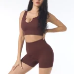 Solid Sleeveless Nylon Padded Set