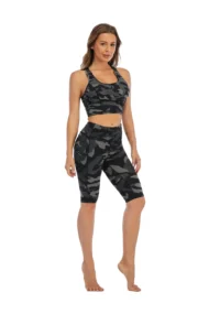 Print Polyester Ribbed Crop Set - Image 3