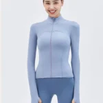 Nylon Nude O-Neck Designed Jacket