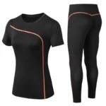 Quick Dry 2-Piece Yoga Set for Women -Top and Long Pants