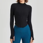 O-Neck Design Spandex Jacket