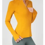 Long-Sleeve Round Neck Design Yoga Top