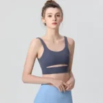 Nylon Sports Slit Bra Yoga Top