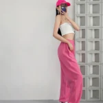 Drawstring High-Waist Polyester Jogger