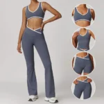 Silver Cropped Vest with White linings Set
