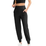 Spandex High Waist Elastic Black Pants