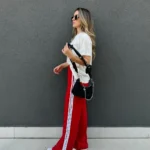 Gothic Graphic T-Shirt & Striped Pants Set