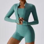 3 pcs Nylon Breathable Jacket with High Waist Short