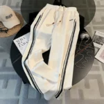 White Wide-Leg High-Waisted Pants
