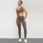 Seamless Petal One Shoulder Strap Bra Set