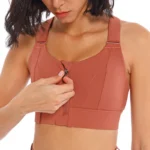 Front Zipper Sports Bra with Adjustable Straps