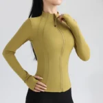 Breathable Nylon Full-Zip Yoga Jacket