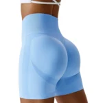 Cotton Broadcloth High-Waisted Hip Lifting Fitness Short