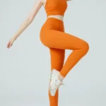 Lycra Breathable Fitness Set in Seam Pockets with Push-Up Sports Bra and Leggings