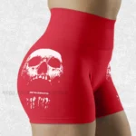 Polyester Seamless High Waist Red Short