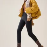 High Waist Fleece Sharkskin Leggings