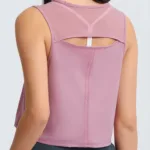 Cropped Mesh Breathable Yoga Tank Top