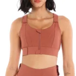 Sports Tights Crop Bra Vest with Front Zipper