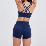 Solid Navy Seamless Sleek Nylon Short