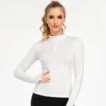 Breathable Long Sleeve Yoga Shirt with Half Zip
