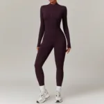 Winter Zipper Nude Tight Yoga Bodysuit