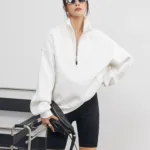 Polyester Casual Half Zip Jacket