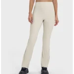 Womans Clothing Yoga Sport Leggings Gym Commuting Leisure High Waist Soft Ribbed Fitness Tights Peach Buttock Wide-Leg Trousers